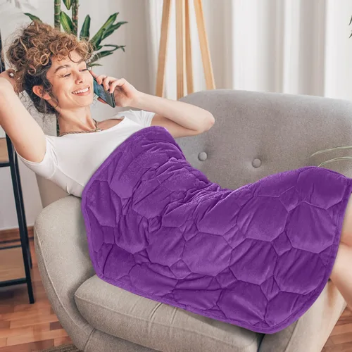 Miniatura 15 de Topblan Manta con peso de 7 libras para adultos, manta con peso pequeña para siestas, relajación, relajación y viajes, agradable al tacto y lavable
