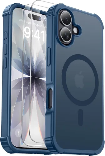 Miniatura 24 de Funda para iPhone Air [compatible con MagSafe] [2 protectores de pantalla] [prueba de caídas de grado militar] Funda magnética resistente