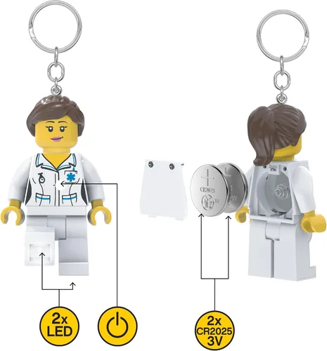 Miniatura 7 de LEGO City KE186H - Llavero con figura grande de 3 pulgadas de alto, colgante de bolsa con luz LED