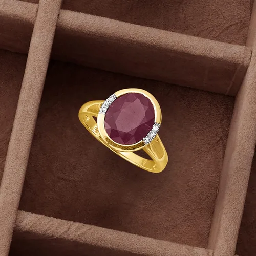Miniatura 5 de Ross-Simons Anillo de rubí de 5.00 quilates con detalles de diamantes en oro amarillo de 14 quilates