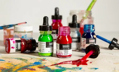 Miniatura 4 de Liquitex - Pintura acrílica profesional INK! Jarro de 1 onza, color blanco de titanio Bronce Rico Iridiscente