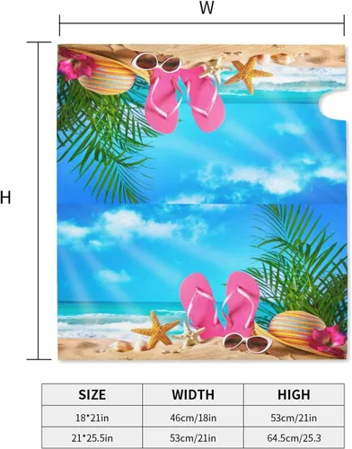 Miniatura 5 de Chanclas con diseño de conchas de estrella de mar y gafas de sol en la playa, cubierta magnética de buzón de verano, decoración de buzón de 25.5 x