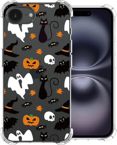 Miniatura 55 de Funda transparente de Halloween para Google 6a, con patrón de fantasma, funda protectora de TPU suave, delgada, a prueba de golpes, para niños