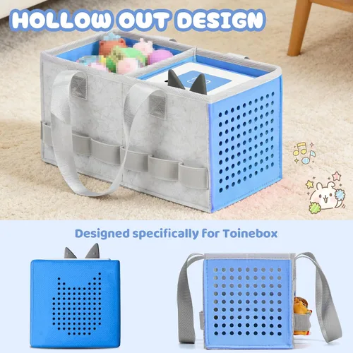 Miniatura 2 de Estuche de transporte para Toniebox Bolsa de viaje para Tonies Starter Set y reproductor de audio, bolsas portátiles de tela de fieltro