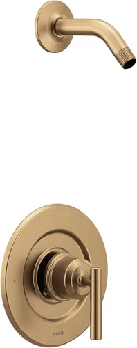 Moen Gibson T2902NHBZG - Moldura de ducha de un solo mango, válvula y cabezal de ducha bronce dorado Posi-Temp se venden por separado, T2902NHBZG