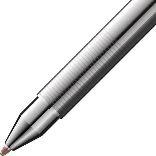 Miniatura 5 de Lamy Set de 1 bolígrafo ST Twin Pen 645 con sistema de bolígrafo de acero inoxidable y lápiz en plata y 1 estuche de cuero genuino en negro para dos