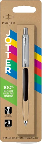 Parker Jotter Originals - Bolígrafo de gel, acabado negro clásico, punta media, tinta negra, paquete de ampollas