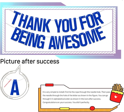 Miniatura 3 de Cartel de agradecimiento por ser impresionante con purpurina azul, pancarta con texto en inglés "We Will Miss You", cumpleaños, para jubilación