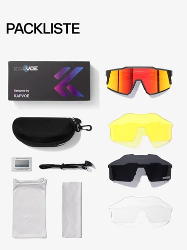 Miniatura 8 de KAPVOE Gafas polarizadas con 1 lente o 4 lentes de protección UV para mujeres y hombres, gafas de sol para ciclismo, marco TR90, para deportes