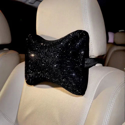 Miniatura 2 de Carwales - Paquete de 2 almohadas cervicales para el conductor, cojín para el reposacabezas del asiento del automóvil para relajar el cuello, Negro