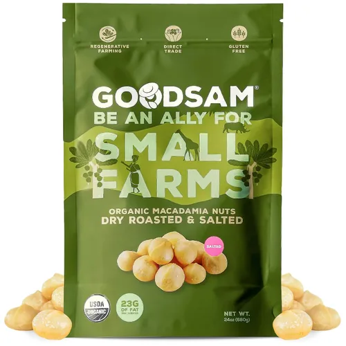 Miniatura 7 de GoodSAM Nueces de macadamia crudas orgánicas, sin sal, frutos secos enteros, sabor cremoso mantecoso, cultivadas de forma sostenible en granjas
