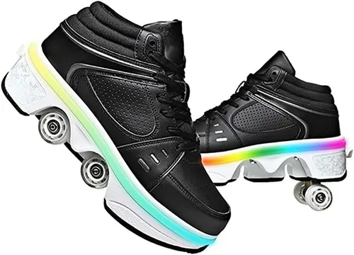 Miniatura 7 de Patines multifuncionales Zapatos de Deformación Automáticos Zapatos de Patinaje Masculino y Femenino Zapatos de Patinaje 2 en 1 Patines de Polea