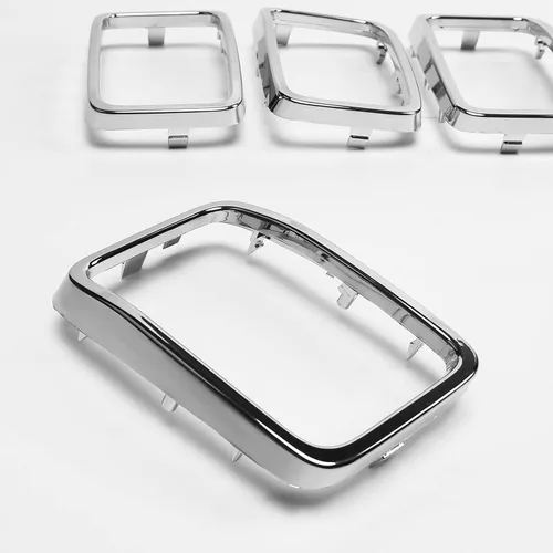 Miniatura 2 de Para Jeep Grand Cherokee 2017-2022 Insertos de parrilla delantera Clip-on Grill Cover Trim Kit Anillos de parrilla Cromo 6ML09SZ0AA CH1210125