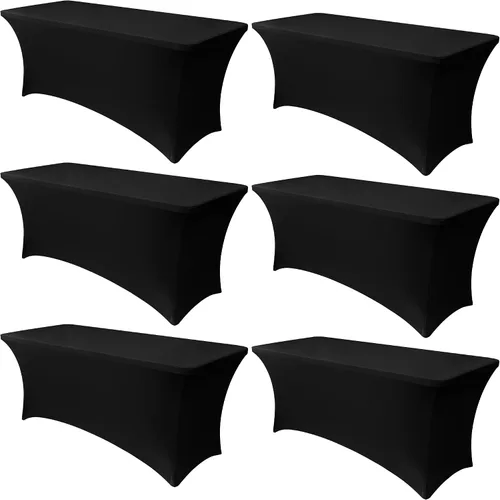 Miniatura 15 de Obstal Paquete de 6 Fundas de Mesa Elásticas de Spandex para Mesas de 6 Pies - Mantel Rectangular Universal Ajustado de 6 Pies Protector para Bodas