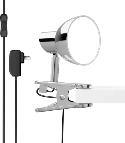 Miniatura 7 de Lámpara LED con clip, luz de escritorio súper brillante de 5 W, rotación de 330° con abrazadera en el escritorio/mesa/cabecero de cama/armario, Azul