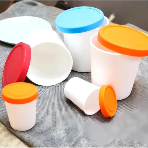 Miniatura 4 de Recipientes para helados de 32 onzas para hacer en casa, recipientes de helado con tapas de silicona, sin fugas, contenedores reutilizables
