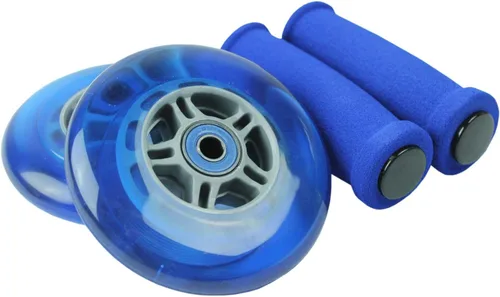 TGM Skateboards Ruedas de repuesto para scooter, rodamientos ABEC 7, empuñaduras de manillar Azul/Azul