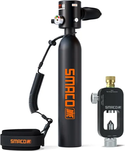 Miniatura 12 de SMACO Mini Scuba Tank 0.5L Handheld Diving Tank with DOT Marked Reusable Lung Air Tank Diving Cylinder for Underwater Exploration Emergency Rescue