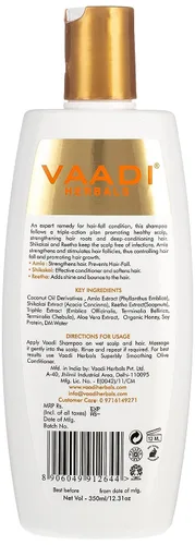 Miniatura 2 de Vaadi Herbals Amla with Shikakai & Reetha Shampoo - Champú para el control de caídas y daños - Todo natural - Sin parabenos - Sin sulfato - Adecuado