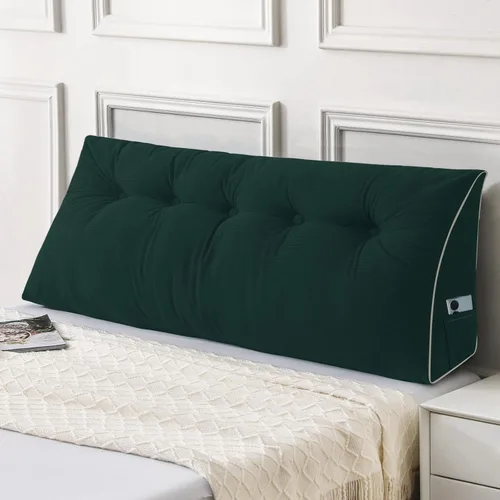 Miniatura 20 de Sasttie - Almohada de cabecero completa, almohada de cuña para cabecero para sentarse en la cama, cojín triangular de apoyo para la espalda