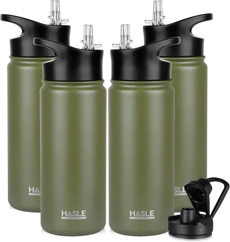Miniatura 30 de HASLE OUTFITTERS Botella de agua aislada de 16 onzas para niños, botella de agua de acero inoxidable de doble pared al vacío, a prueba de fugas