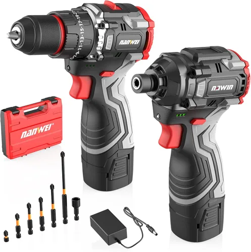 Miniatura 9 de Kit de destornillador de impacto inalámbrico 16.8V Máximo torque 140Nm (105 pies-libras) Destornillador de impacto eléctrico de alta rotación Motor