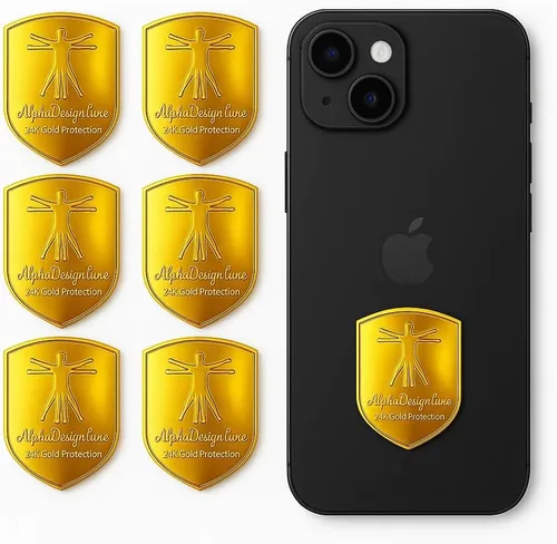 Calcomanías de protección de oro de 24 quilates, paquete de 6 – Etiquetas de bienestar elegantes para teléfonos, tabletas y dispositivos