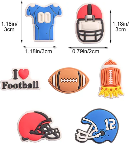 Miniatura 2 de Dijes deportivos para zapatos de cocodrilo, béisbol, sóftbol, fútbol, baloncesto, croc, dijes para niños, niñas, mujeres y hombres