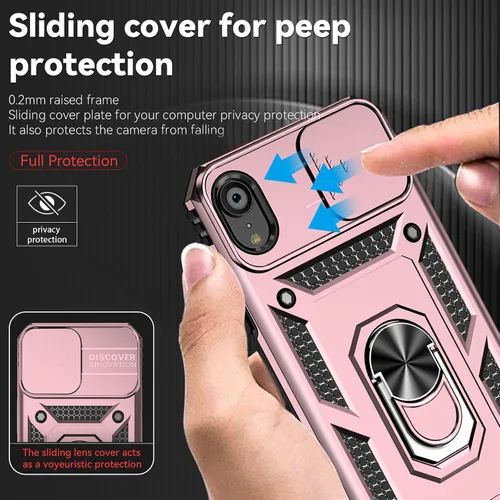 Miniatura 3 de HNHYGETE Funda para iPhone XR con protector de pantalla HD: [grado militar de 20 pies probada en caídas] Funda protectora para cámara deslizante a