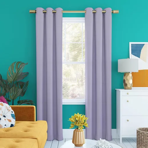 Miniatura 17 de Sun Zero Halton Bright Vibes Panel de Cortina Opaca Total con Ojales, 40" x 63", Azul Clásico
