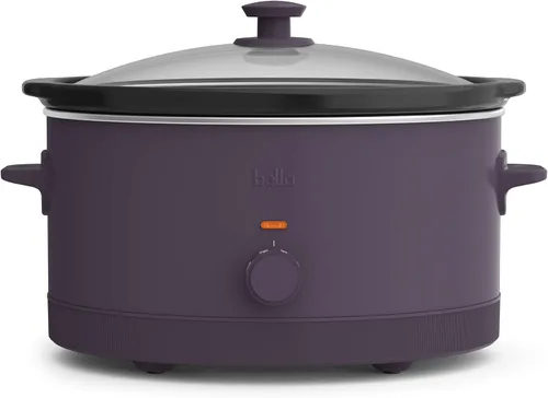 Miniatura 10 de bella Olla de cocción lenta manual de 6.0 cuartos de galón, revestimiento antiadherente de cerámica, 3 ajustes de temperatura, olla de gres apta