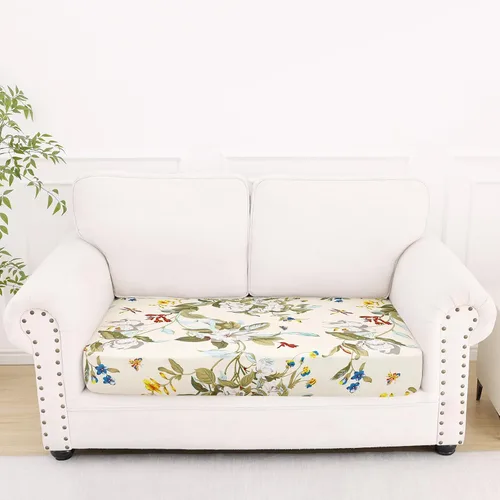 Miniatura 50 de Smiry Fundas de cojín de sofá estampadas, fundas elásticas suaves para sofá, fundas de sofá lavables antideslizantes, protector de muebles para Beige