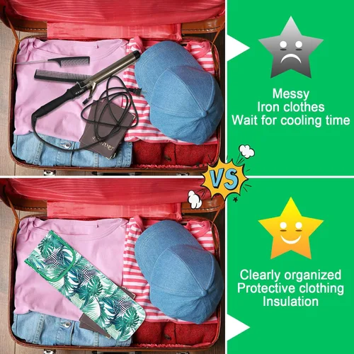 Miniatura 6 de Shappy 2 Piezas Funda de Viaje para Rizador Resistente al Calor Funda Porta Plancha Plana Manga de Neopreno Porta Alisador y Bolsa Plana