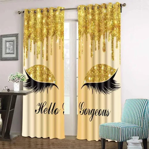 Miniatura 53 de Hello Gorgeous - Cortina de pestañas de unicornio, para oscurecer la habitación, con aislamiento térmico, con ojales, para decoración de dormitorio