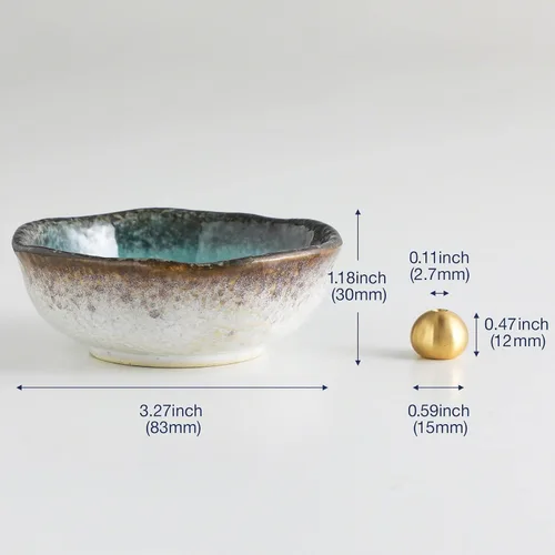 Miniatura 3 de Asayu Japan ese - Mini soporte de incienso pequeño para palos de 3.3 pulgadas (3.268 in), hecho en Japón, atrapa cenizas de cerámica y quemador