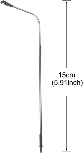 Miniatura 2 de MECCANIXITY Modelo ferroviario LED farol lámparas poste luces blancas 1/75 escala 5.9 in 5.91inch 3V, paquete de 2