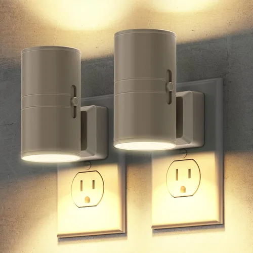 Miniatura 8 de Briignite - Luces nocturnas led enchufables, 3CCT, sensor de anochecer a amanecer, de 3000 K, regulable para pasillo, dormitorio, escalera, paquete