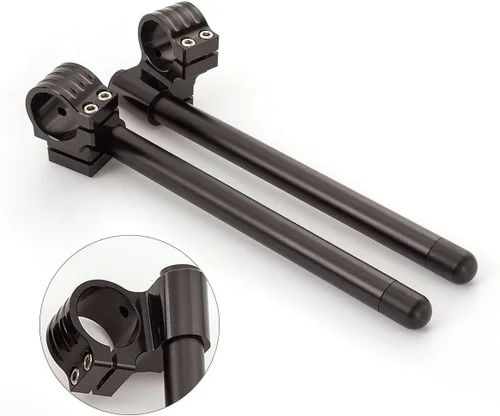 Miniatura 6 de 1.339 in 7/8 "motocicleta aluminio CNC regular tenedor tubo clip en manillar ajuste universal bicicleta Cafe Racer negro