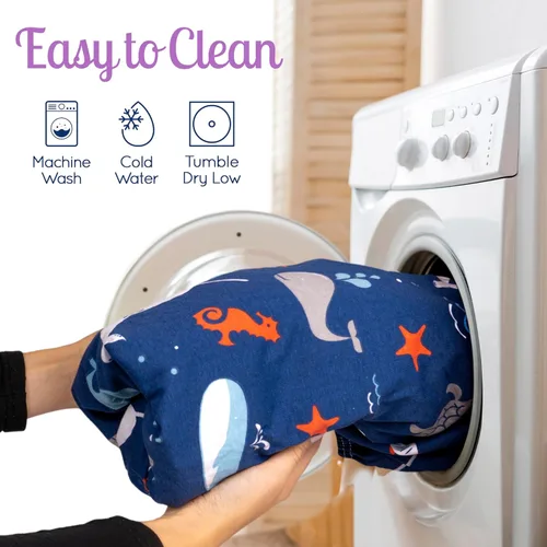Miniatura 8 de GROW WILD Blue Ocean - Sábanas de cuna para niños (paquete de 3), sábana bajera ajustable de punto de jersey (52 x 28 pulgadas), juego de ropa