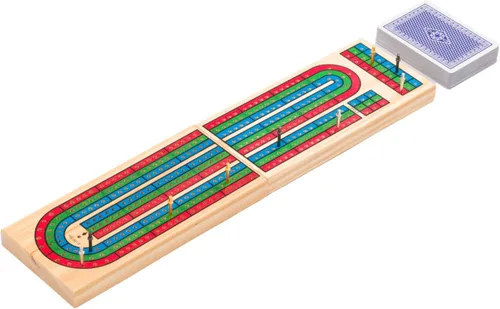 Miniatura 5 de Regal Games Juego de mesa Cribbage con almacenamiento, divertido juego de mesa con tablero de madera para adultos y niños, 9 clavijas de metal