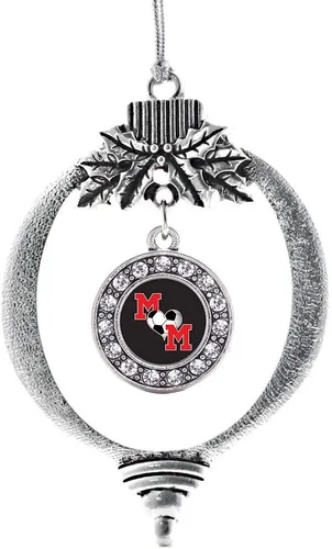 Miniatura 126 de Inspired Silver - Twin One - Adorno festivo de Navidad de plata - Adorno festivo de árbol de Navidad con dije de círculo y circonita cúbica