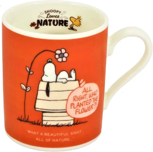 Snoopy NATURE - Taza (rojo) SN1301-11, hecha en Japón Yamaka Shoten