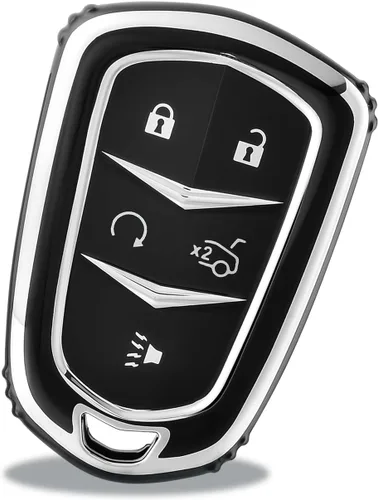 OFFWEGO - Funda para llavero Cadillac, para Cadillac Escalade CTS SRX CT4 CT5 CT6 XTS XT4 XT5 XT6 ATSL SLS STS Funda para llavero inteligente (negro