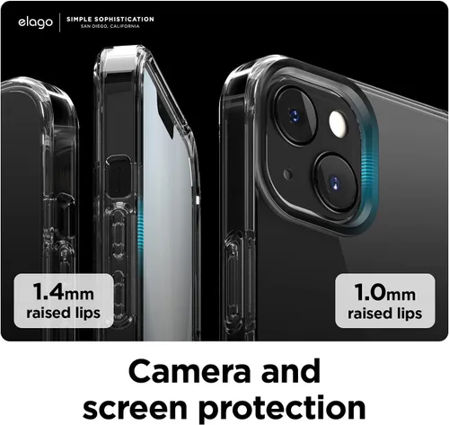 Miniatura 3 de elago Funda híbrida transparente compatible con iPhone 13 (6.1 pulgadas), tecnología híbrida de PC + TPU, reducción del amarilleo, protección