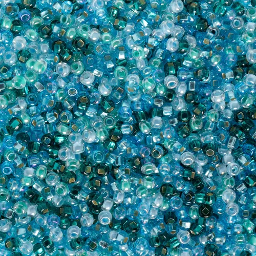 Miniatura 10 de John Bead Vial de 0.85 oz de cuentas de semillas de vidrio checo 10/0 de color azul claro y plateado para manualidades de fabricación de joyas Forro