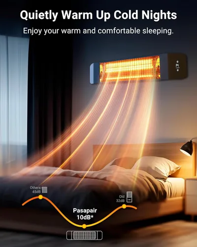 Miniatura 5 de Pasapair - Calentador eléctrico de patio - Calentador inteligente infrarrojo para interiores con temporizador de 24H y control por APP - Calentador