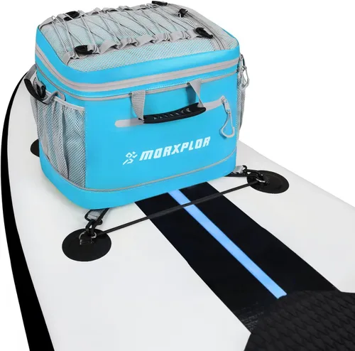 Miniatura 12 de MORXPLOR Waterproof PVC Material Paddleboard Cooler Deck Bag,40 cans Sup Deck Cooler Bag,Cooler Bag for Paddleboard,Lunch Box Cooler Insulated Blanco