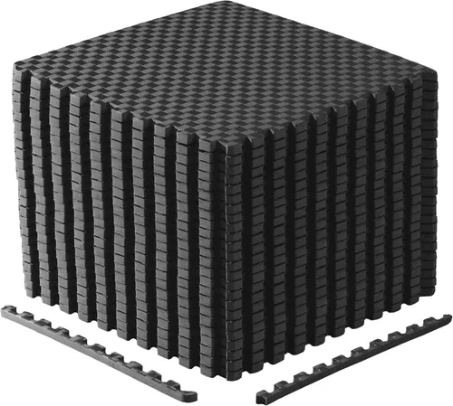 Miniatura 27 de CAP Puzzle Exercise Mats 3/4” Thick EVA Interlocking Foam Tiles for Home Gym Flooring Multiple Options Guijarro - Negro