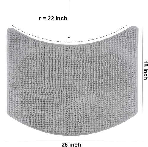 Miniatura 6 de fluffy Alfombra de baño para duchas redondas, hecha de chenilla, con parte inferior antideslizante