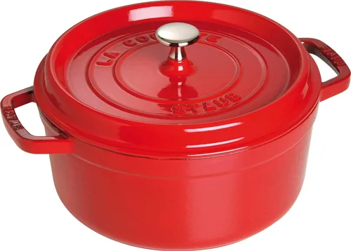 Miniatura 5 de staub La Cocotte Round 40510-601 Pico Cocotte - Juego de vaporizador redondo de cereza de 10.2 pulgadas (10.2 in), grande, fundición a dos manos
